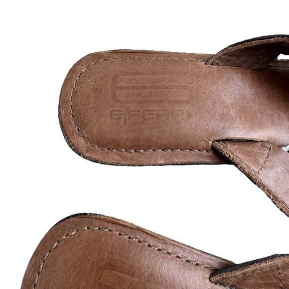 E Ferri Leather Thongs with Silver Beading - Picture 2 of 11